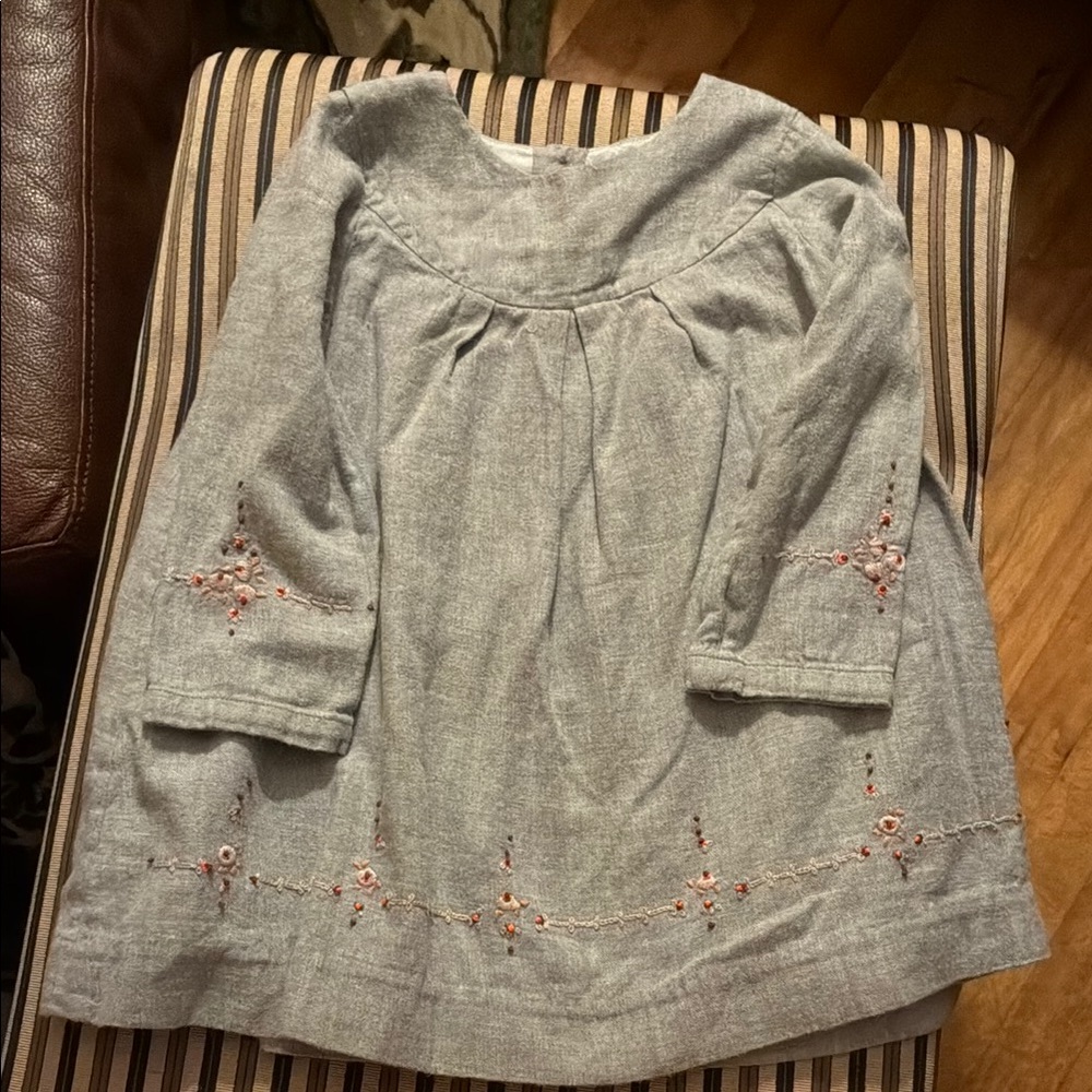 Bonpoint Brodé Main 2T grey dress